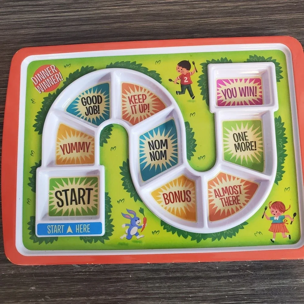 Fred Melamine Dinner Winner Kids Divided Game Plate Fussy Eaters